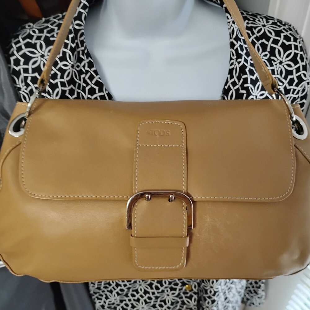 ❤️TODS Tod's Tan Leather Shoulder Bag Purse - Picture 3 of 10